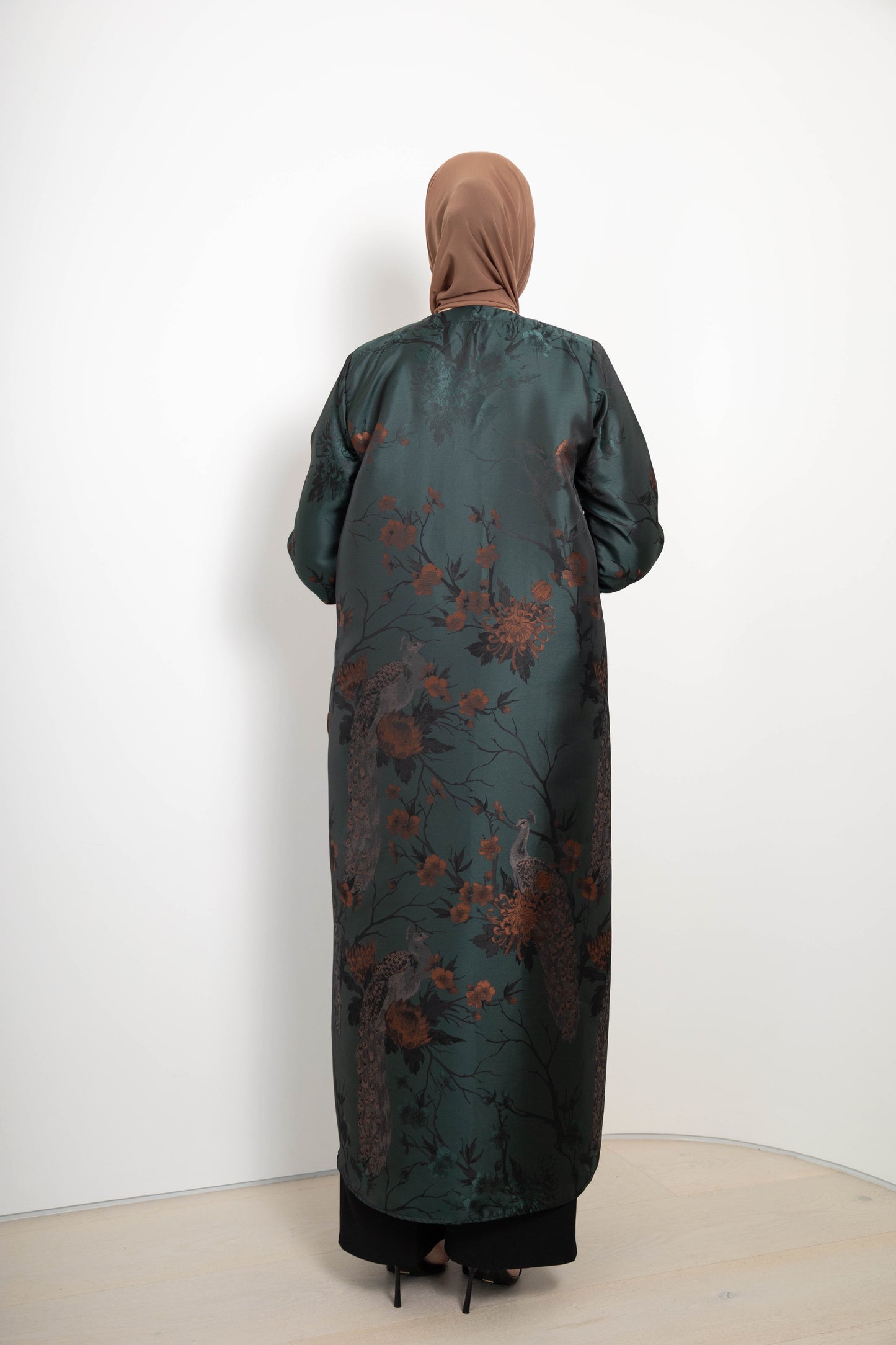 Peacock 2pc Abaya - Green