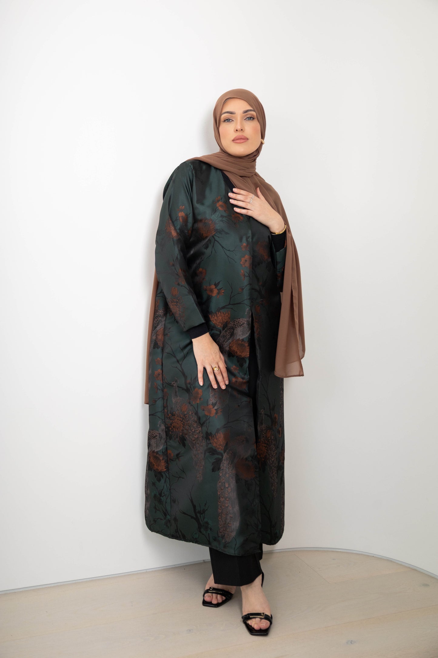 Peacock 2pc Abaya - Green