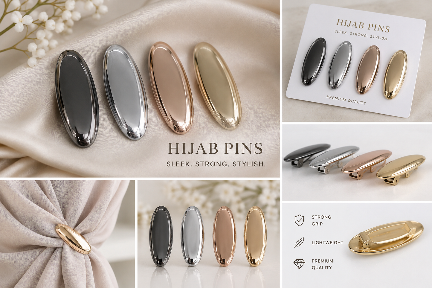 4pc Lux Metal Hijab Pins