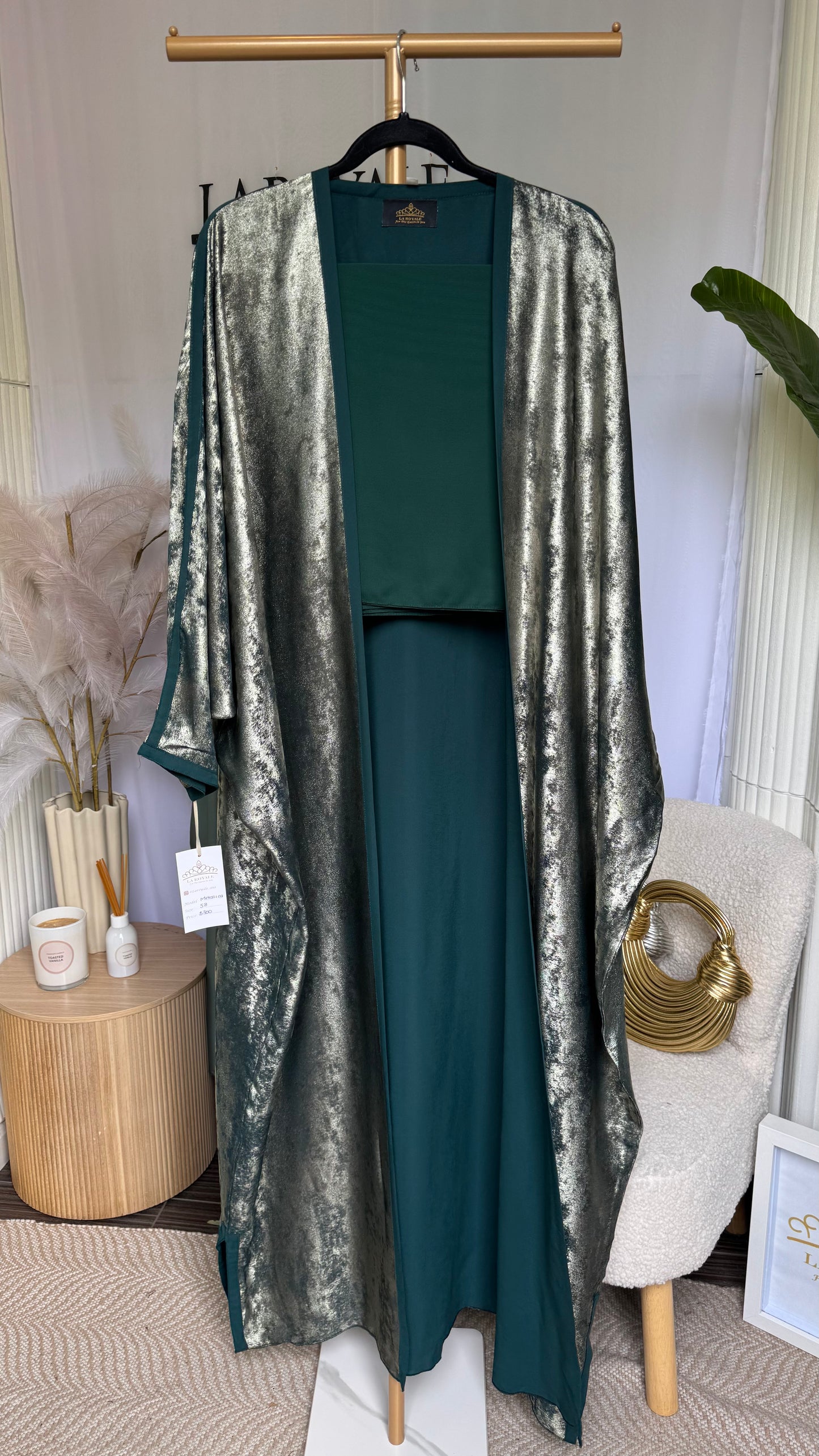 Metallica Abaya with Scarf