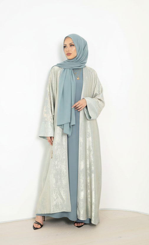 Beaded Metallica Abaya – 2-Piece Set