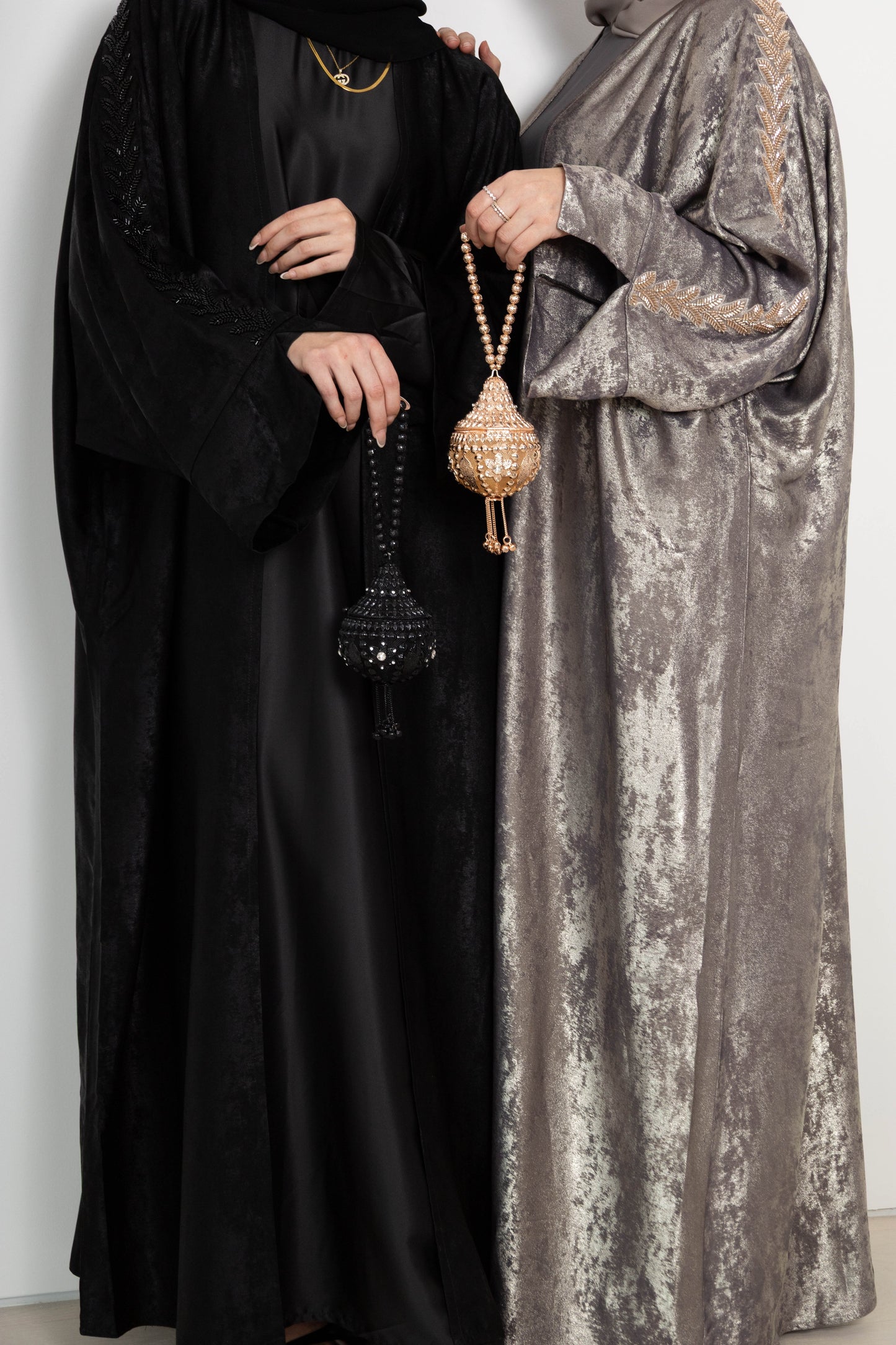 Beaded Metallica Abaya – 3-Piece Set