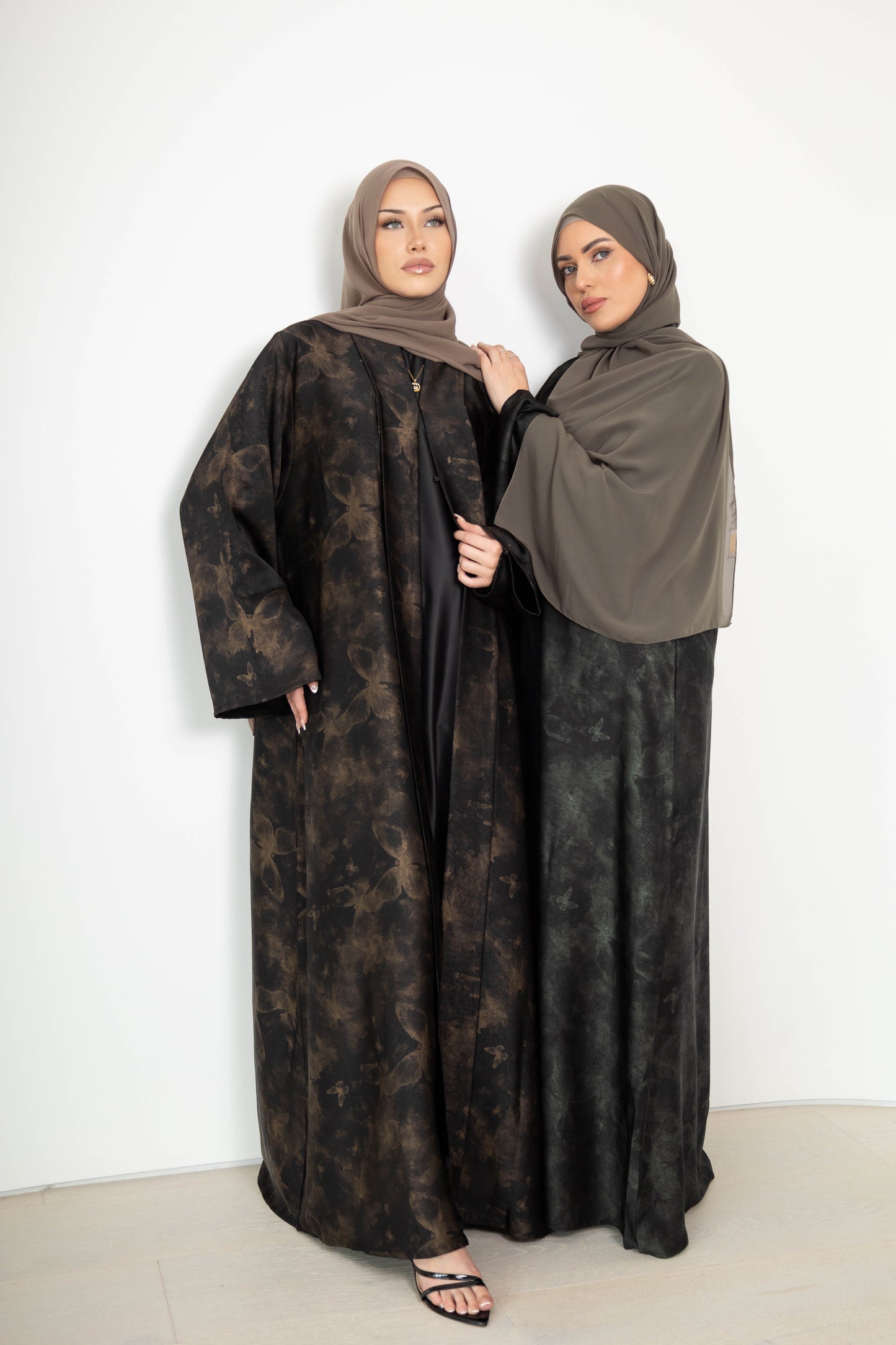 Butterfly print  Abaya with Scarf
