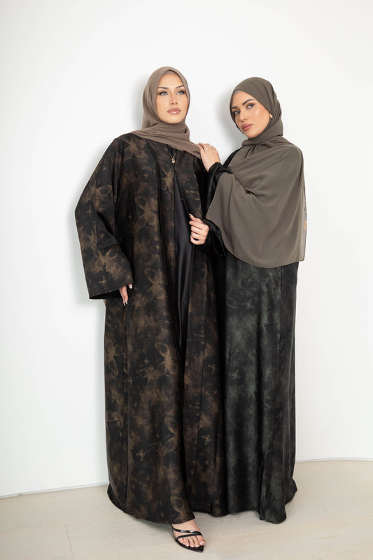 Butterfly print  Abaya with Scarf