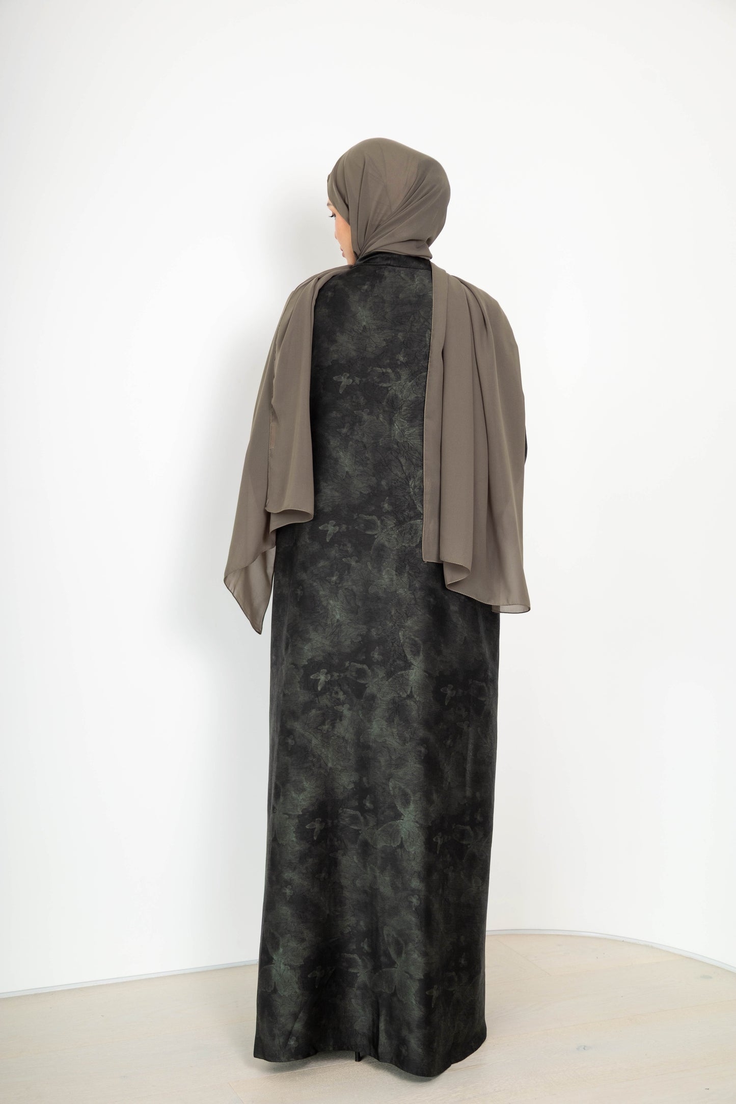 Butterfly print  Abaya with Scarf