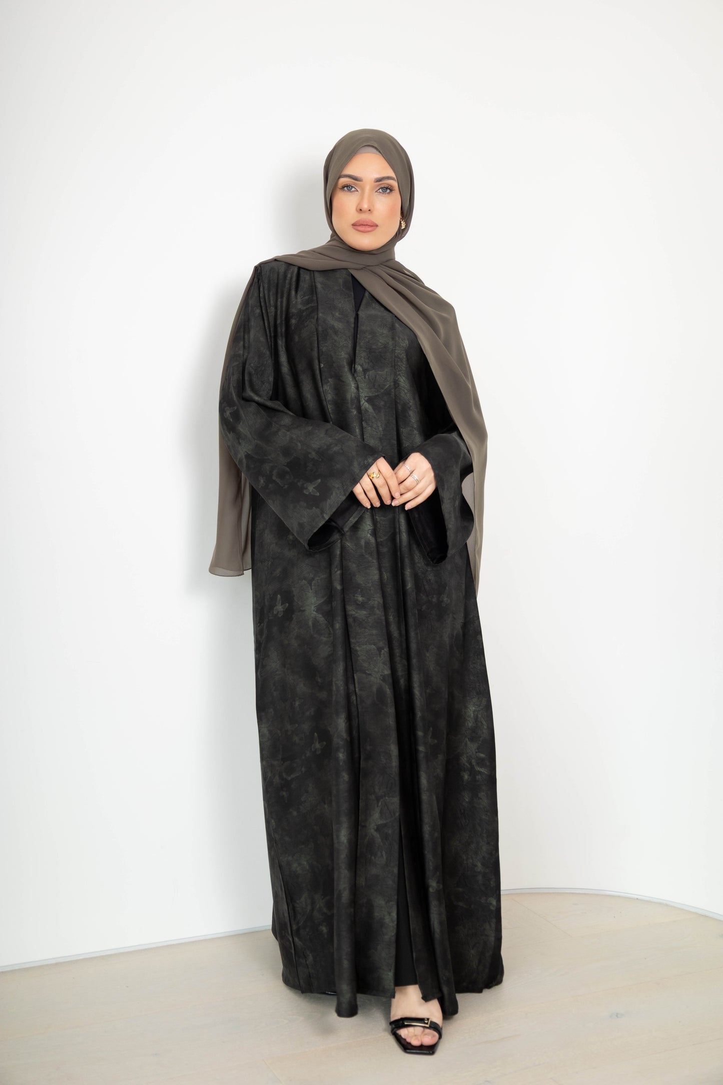 Butterfly print  Abaya with Scarf