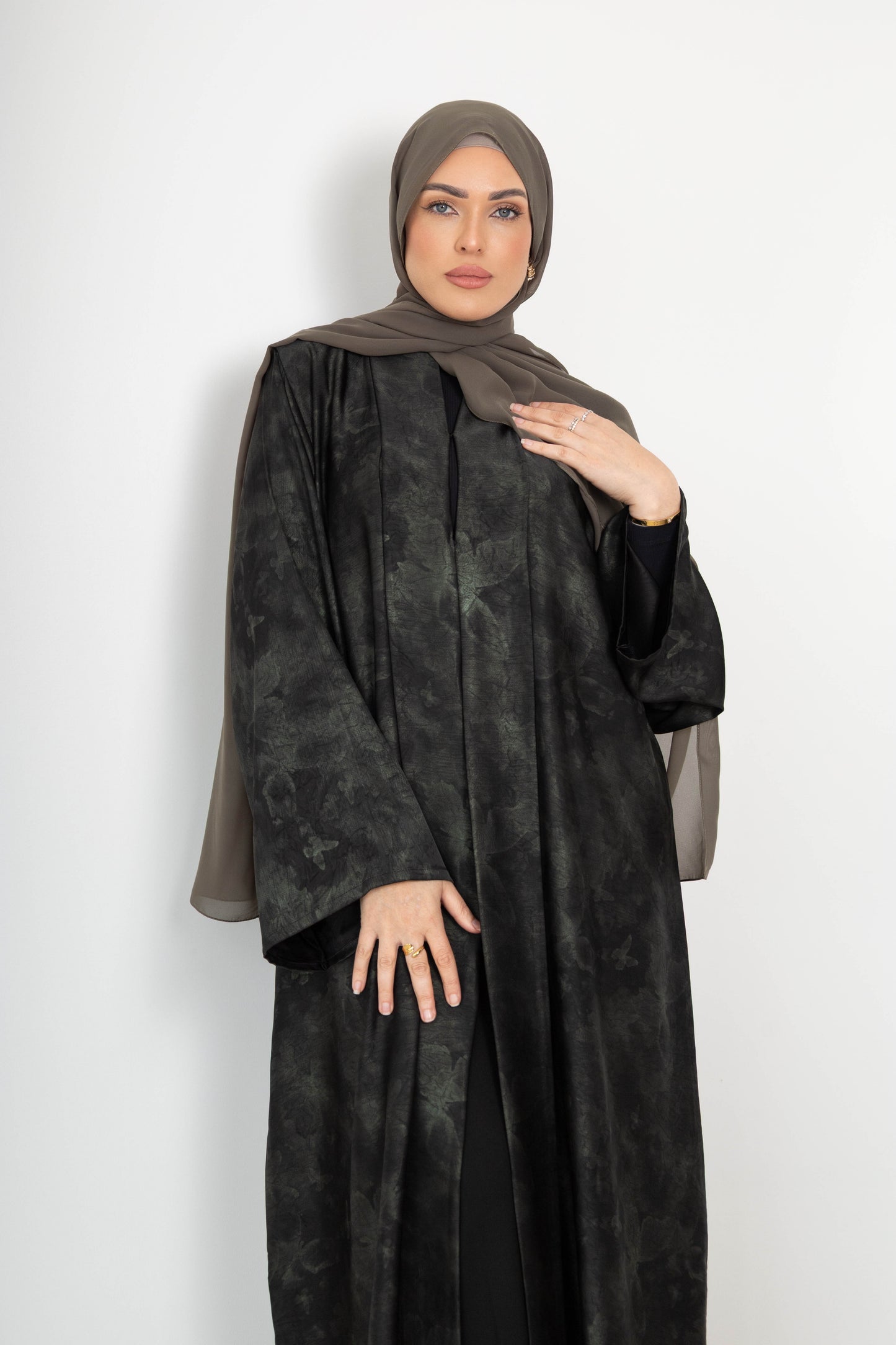 Butterfly print  Abaya with Scarf