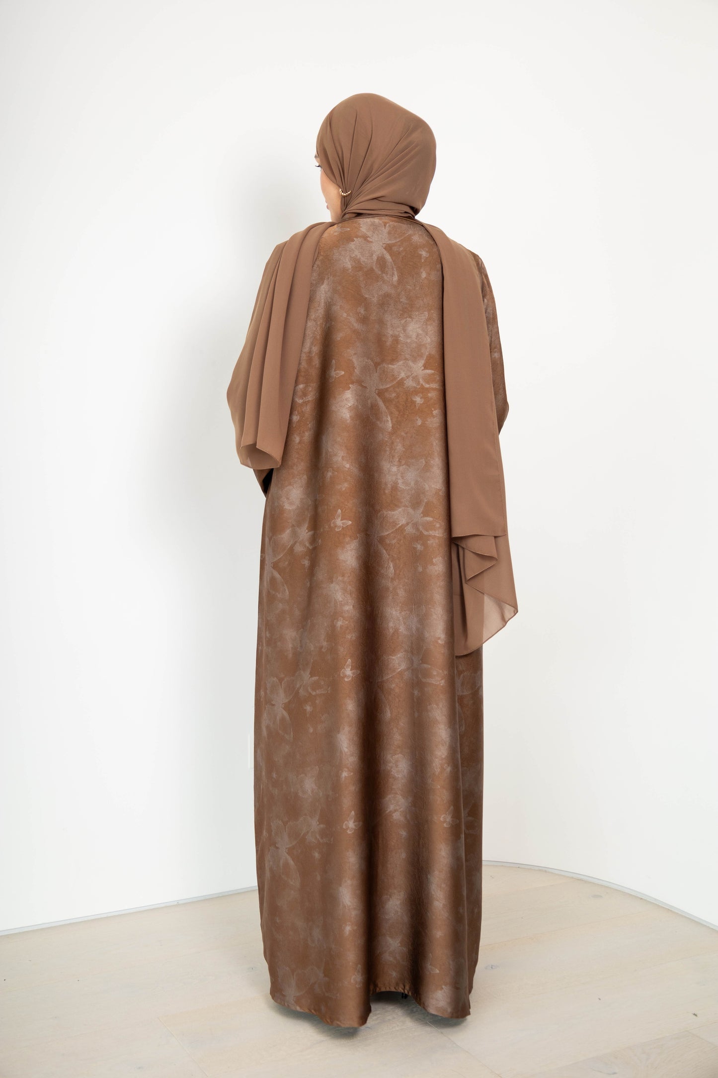 Butterfly print  Abaya with Scarf