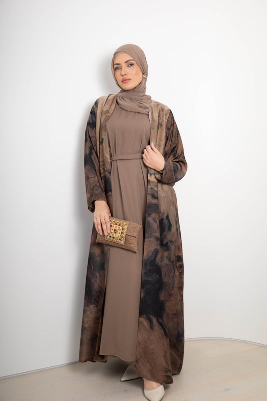 Marble Abaya – 3-Piece Set
