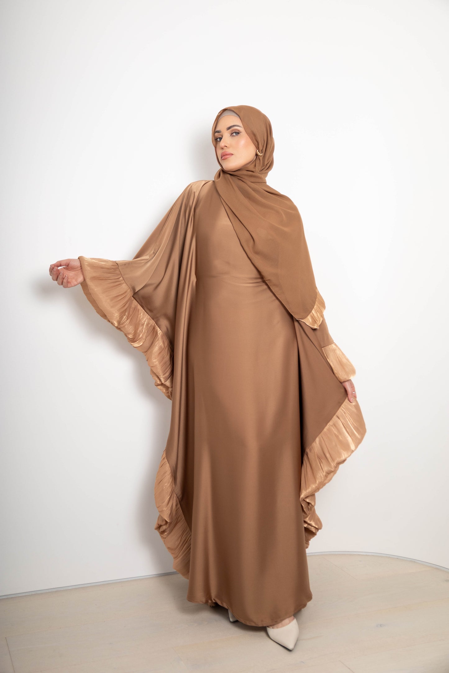 Maria Ruffle Abaya with Matching Scarf