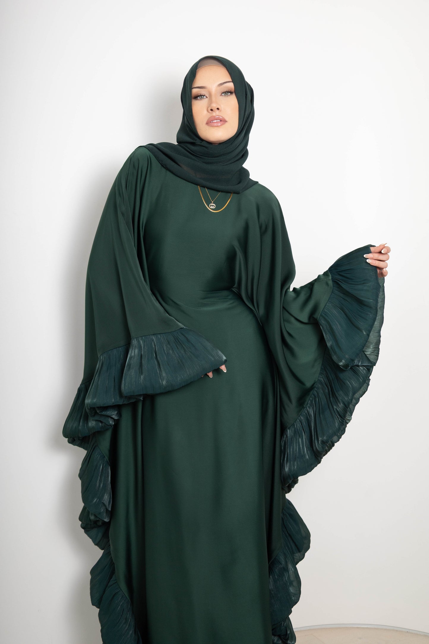 Maria Ruffle Abaya with Matching Scarf