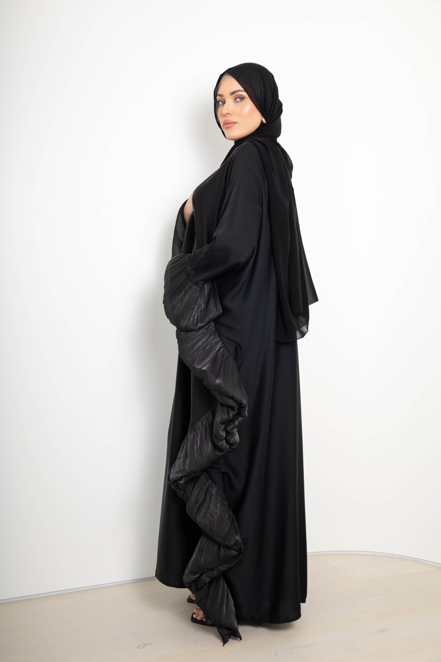 Maria Ruffle Abaya with Matching Scarf