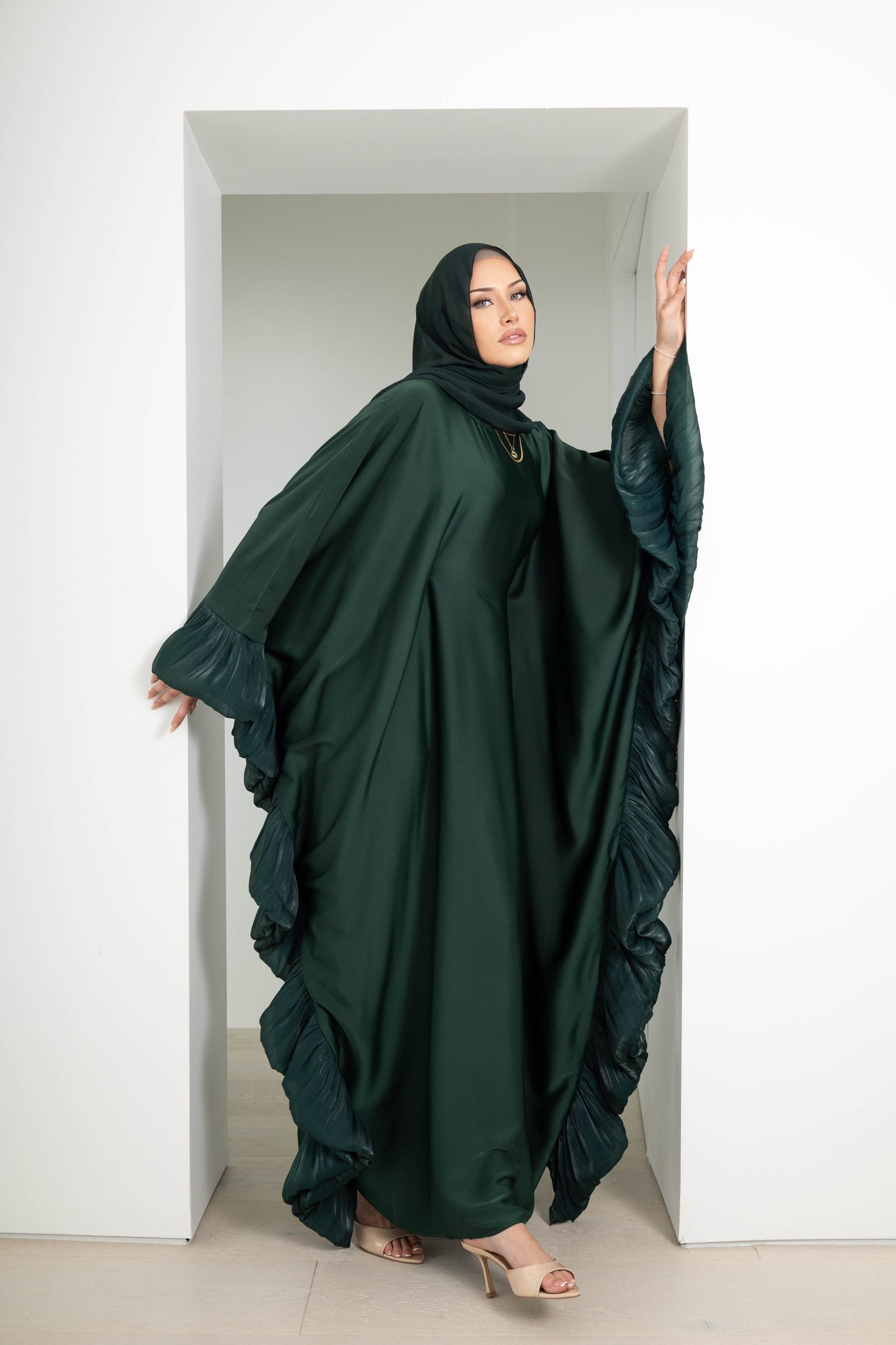 Maria Ruffle Abaya with Matching Scarf