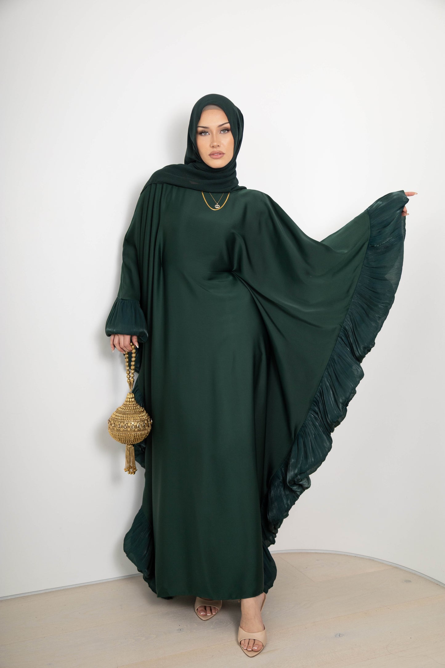 Maria Ruffle Abaya with Matching Scarf
