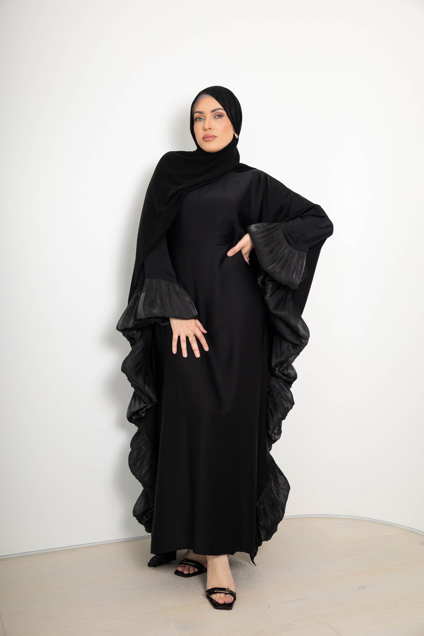 Maria Ruffle Abaya with Matching Scarf