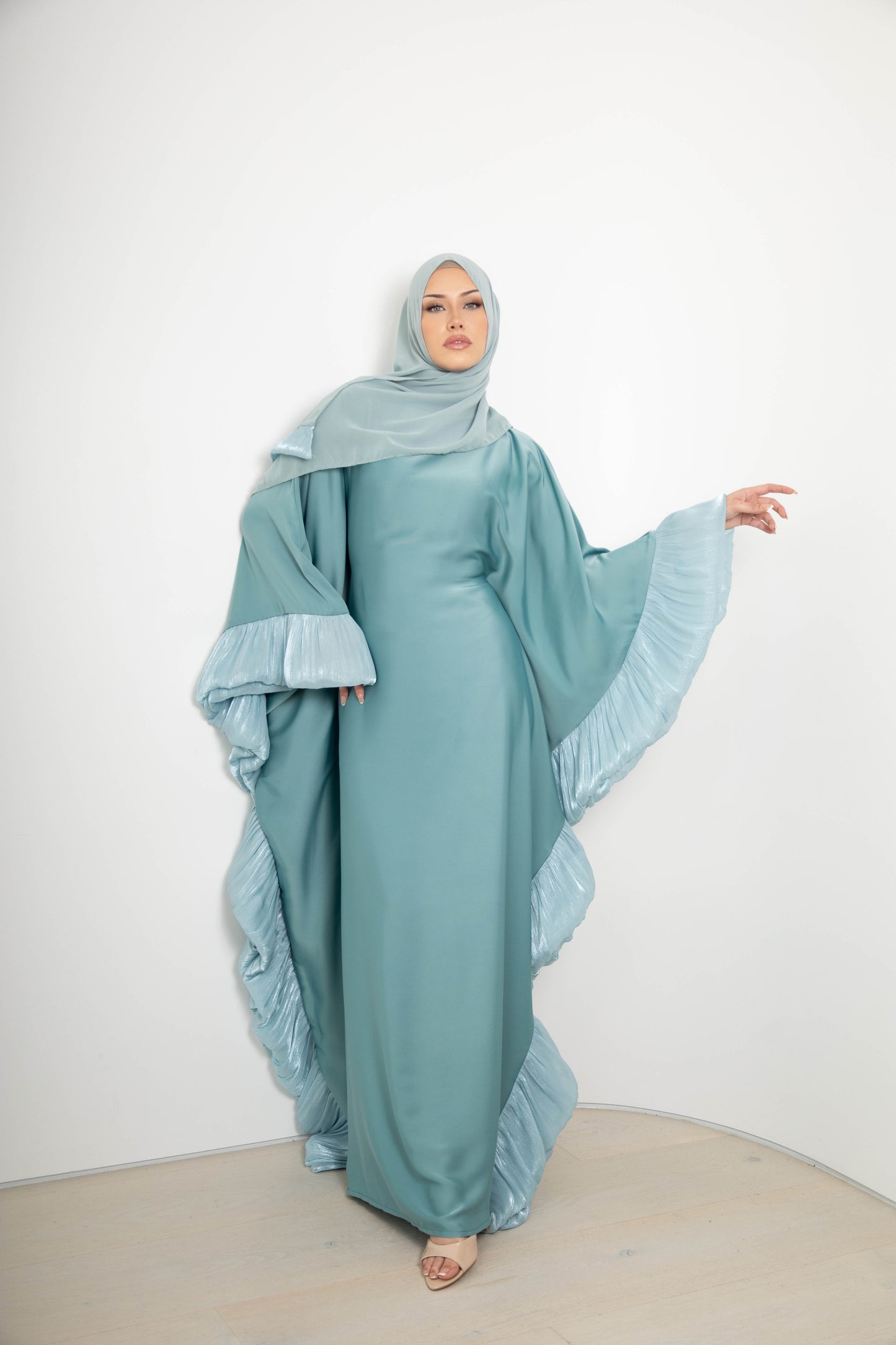 Maria Ruffle Abaya with Matching Scarf