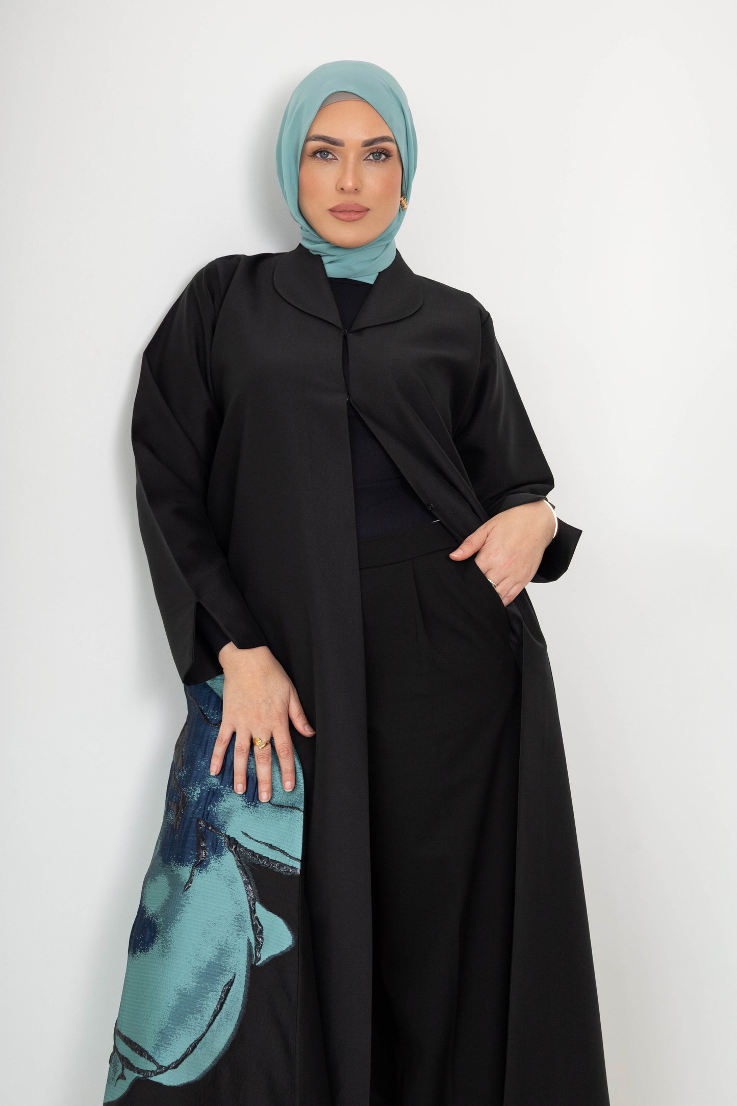 Zara Foils Abaya with Scarf
