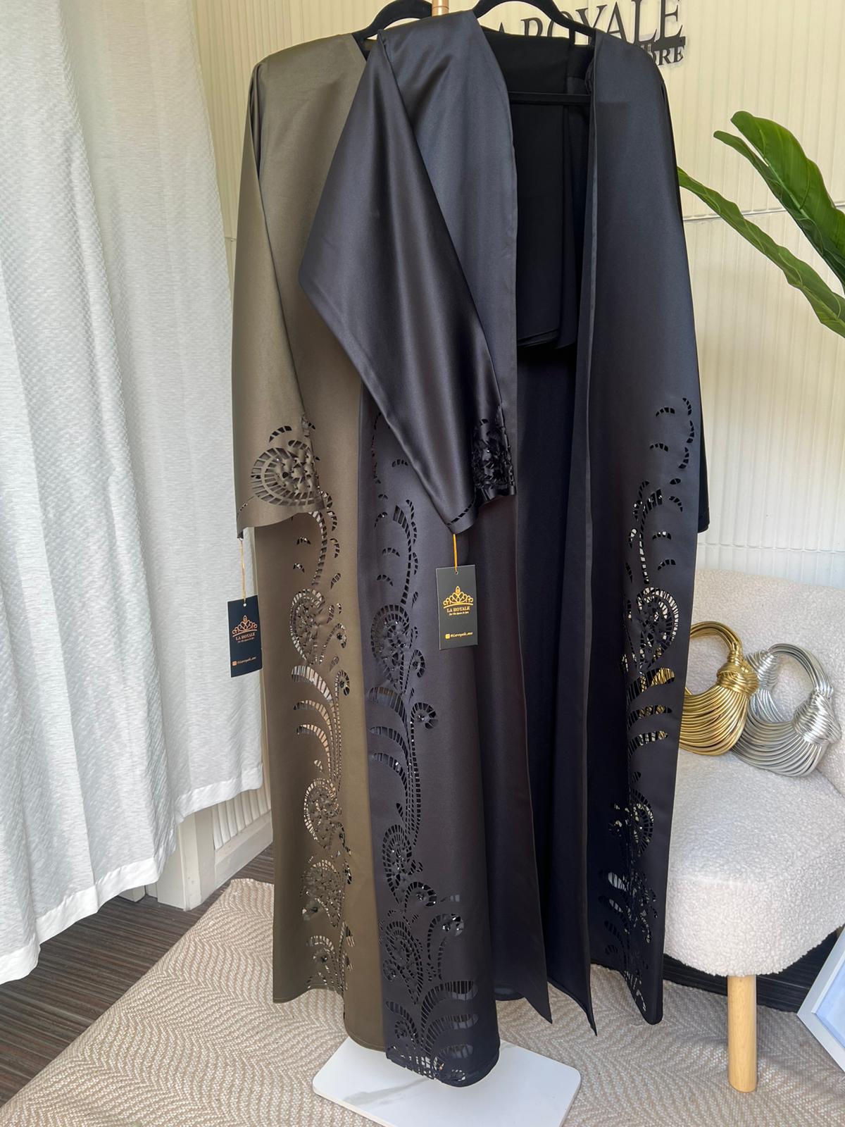Laser Cut Abaya – 2-Piece Set