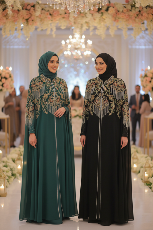 Nadia Chiffon Embellished Cape