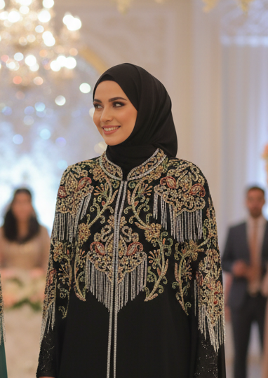 Nadia Chiffon Embellished Cape