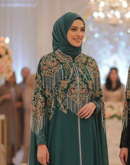 Nadia Chiffon Embellished Cape