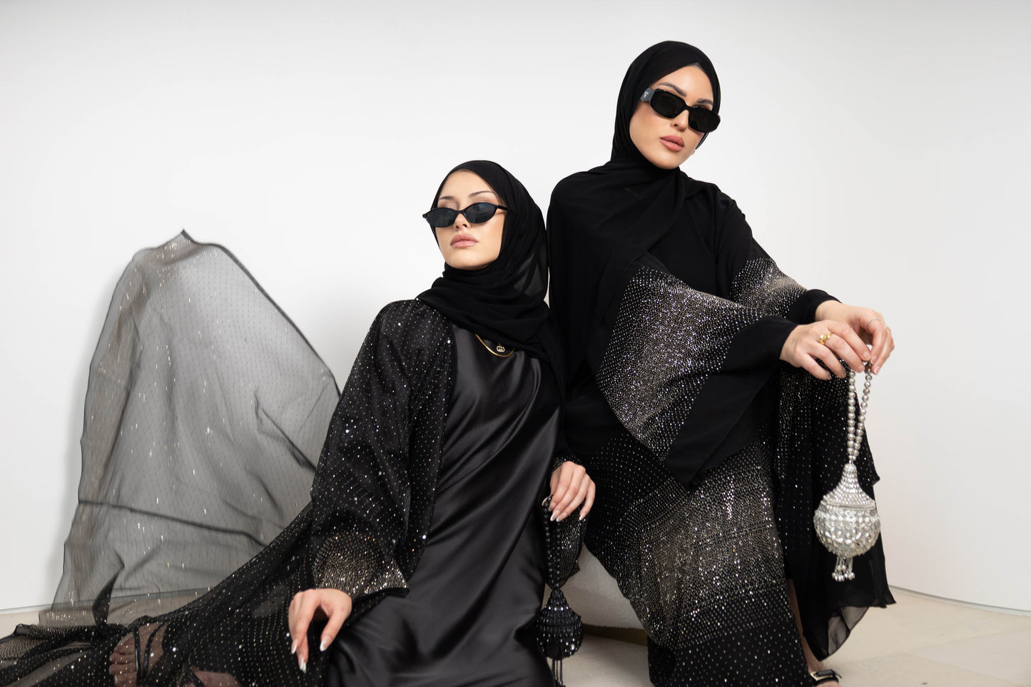 Full Diamond Abaya – 3-Piece Set