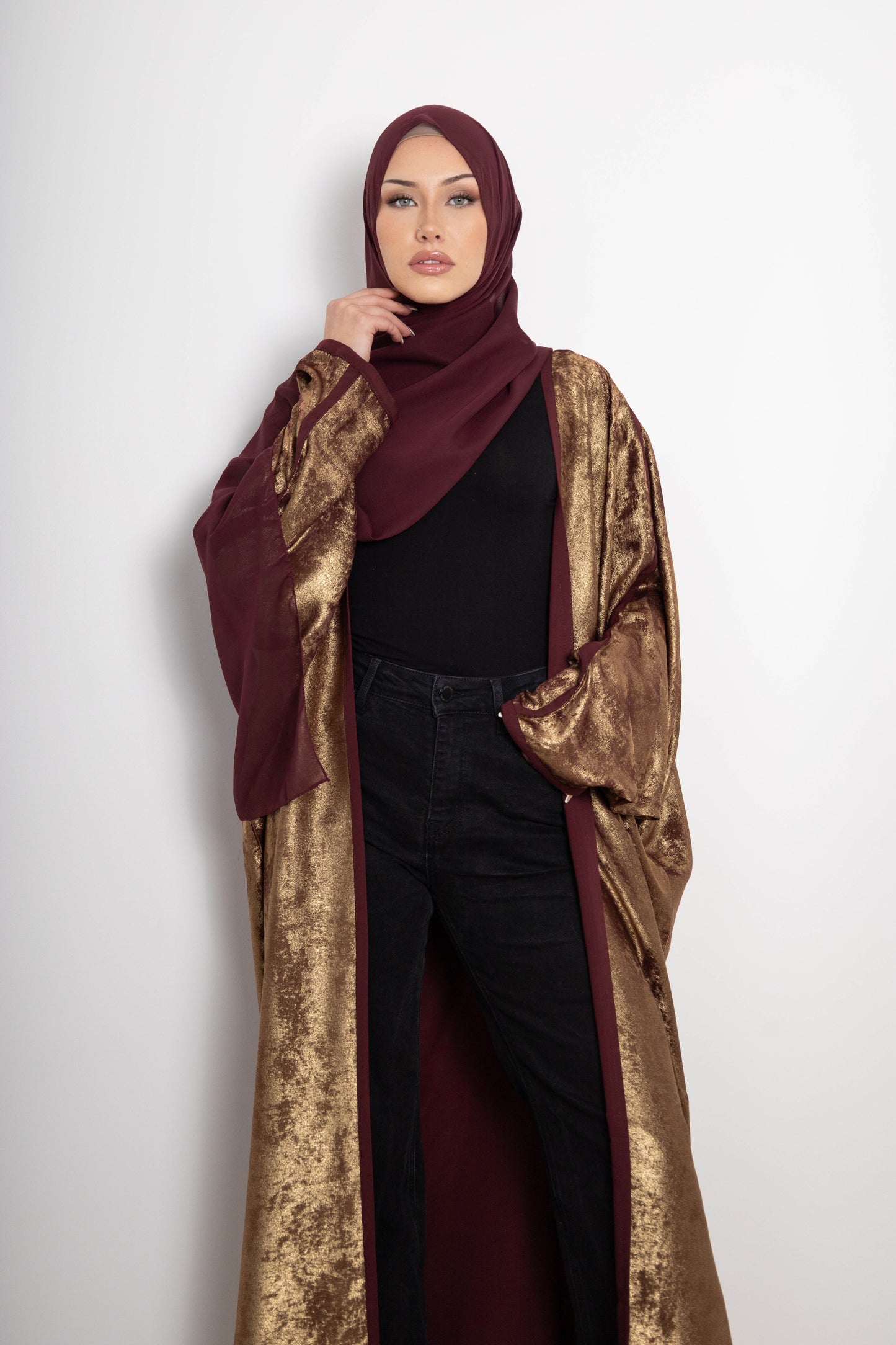 Metallica Abaya with Scarf