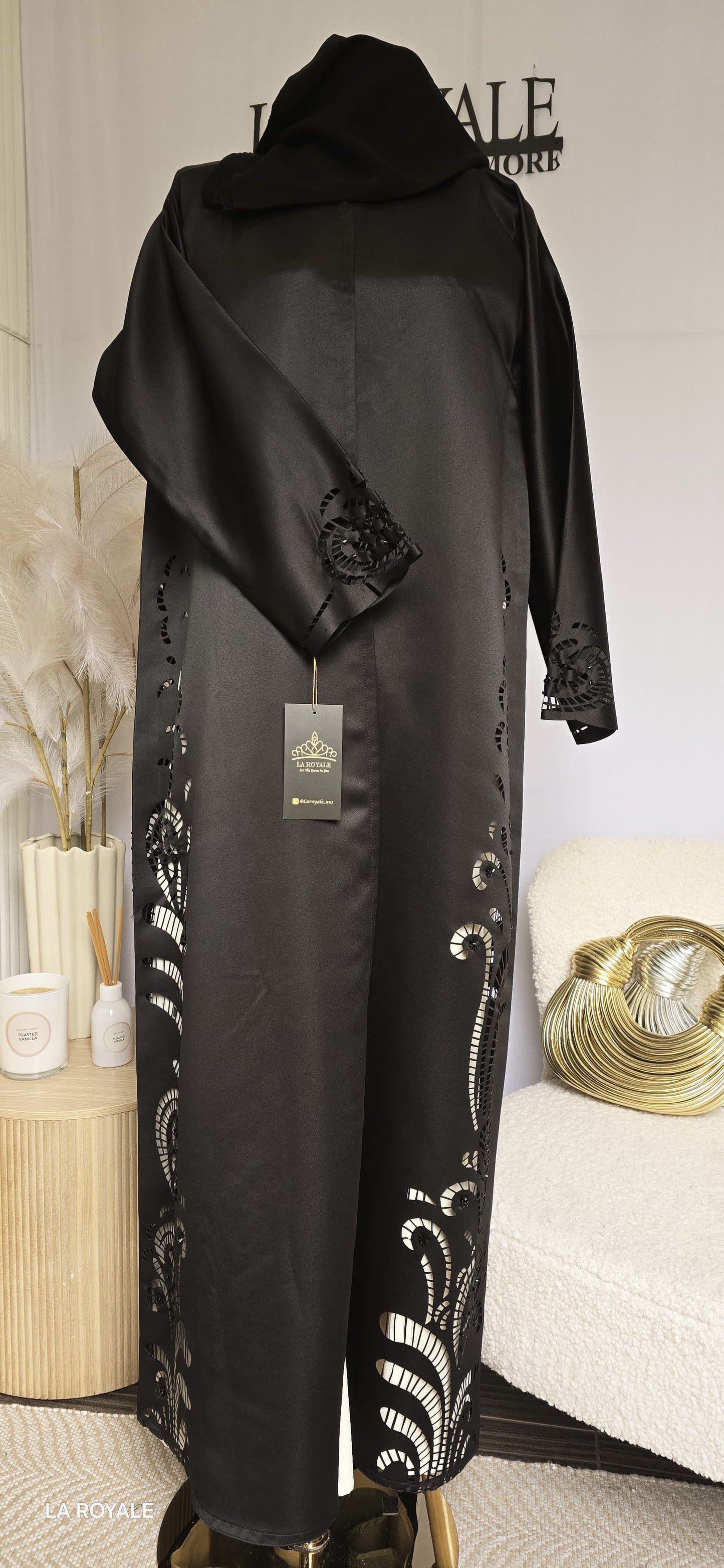 Laser Cut Abaya – 2-Piece Set