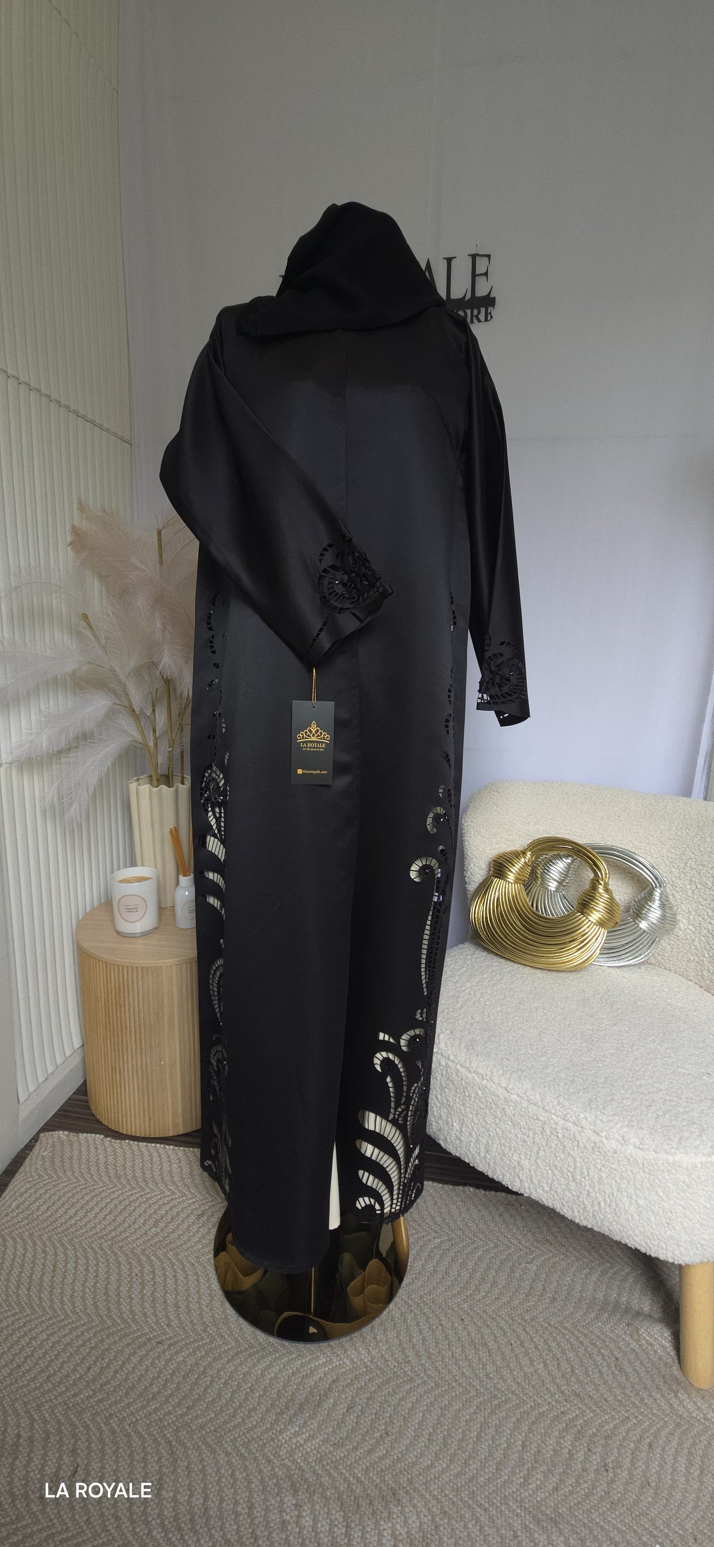 Laser Cut Abaya – 2-Piece Set