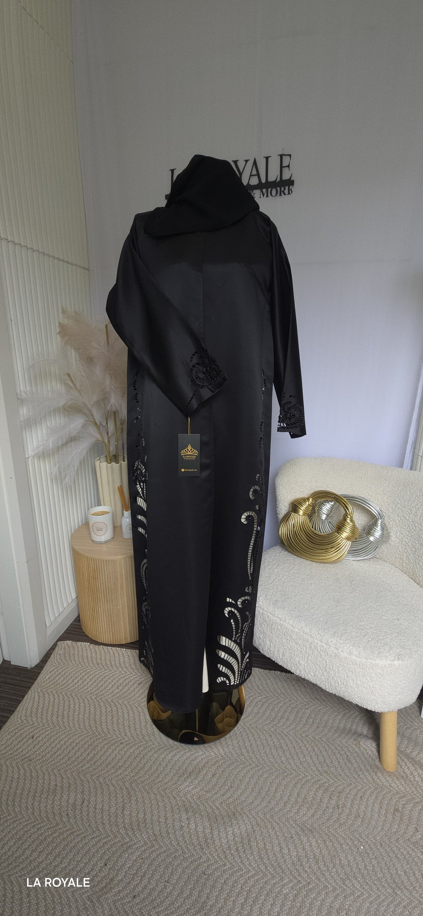 Laser Cut Abaya – 2-Piece Set