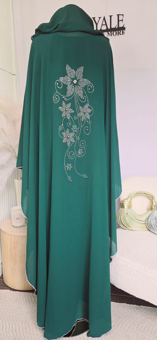 Hooded Chiffon Beaded Cape
