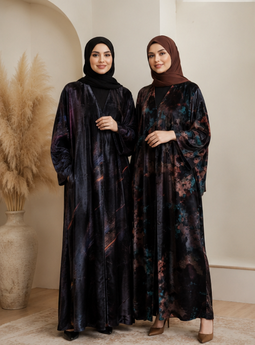 HANNA Lux Double-Sided 2pc Velevt Abaya