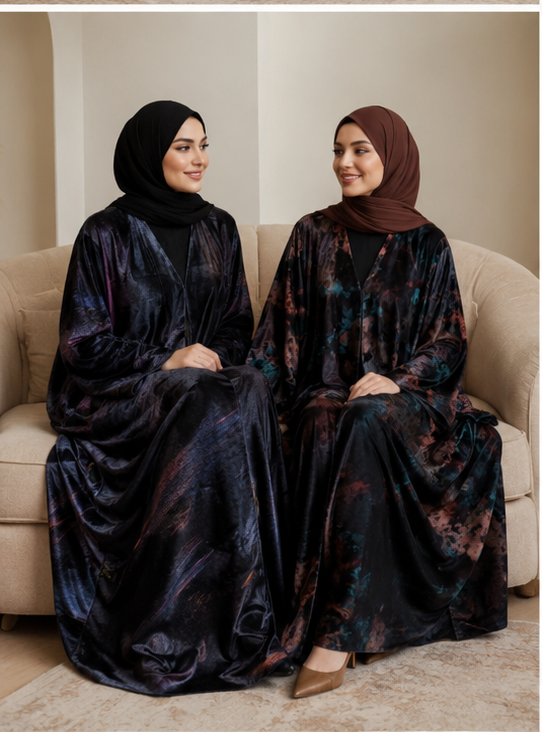 HANNA Lux Double-Sided 2pc Velevt Abaya