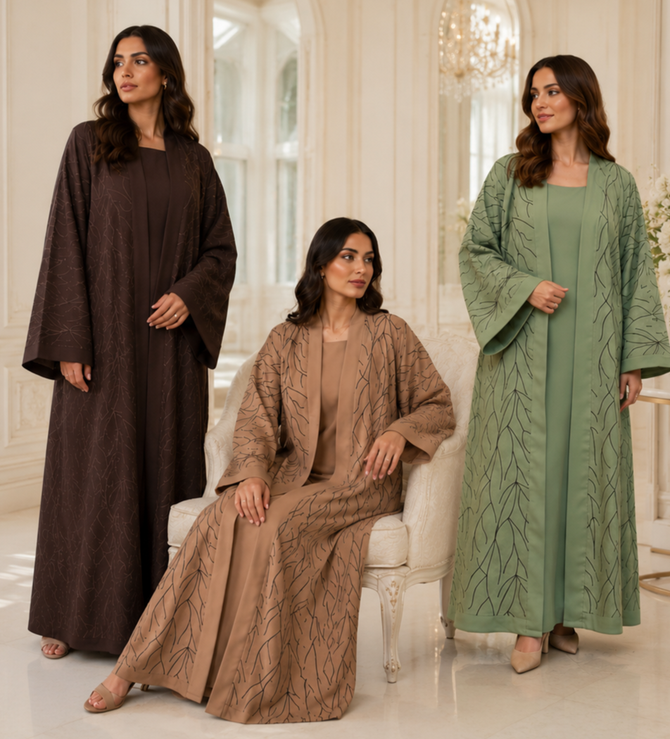 SOPHIA straight cut 4pc Abaya Set
