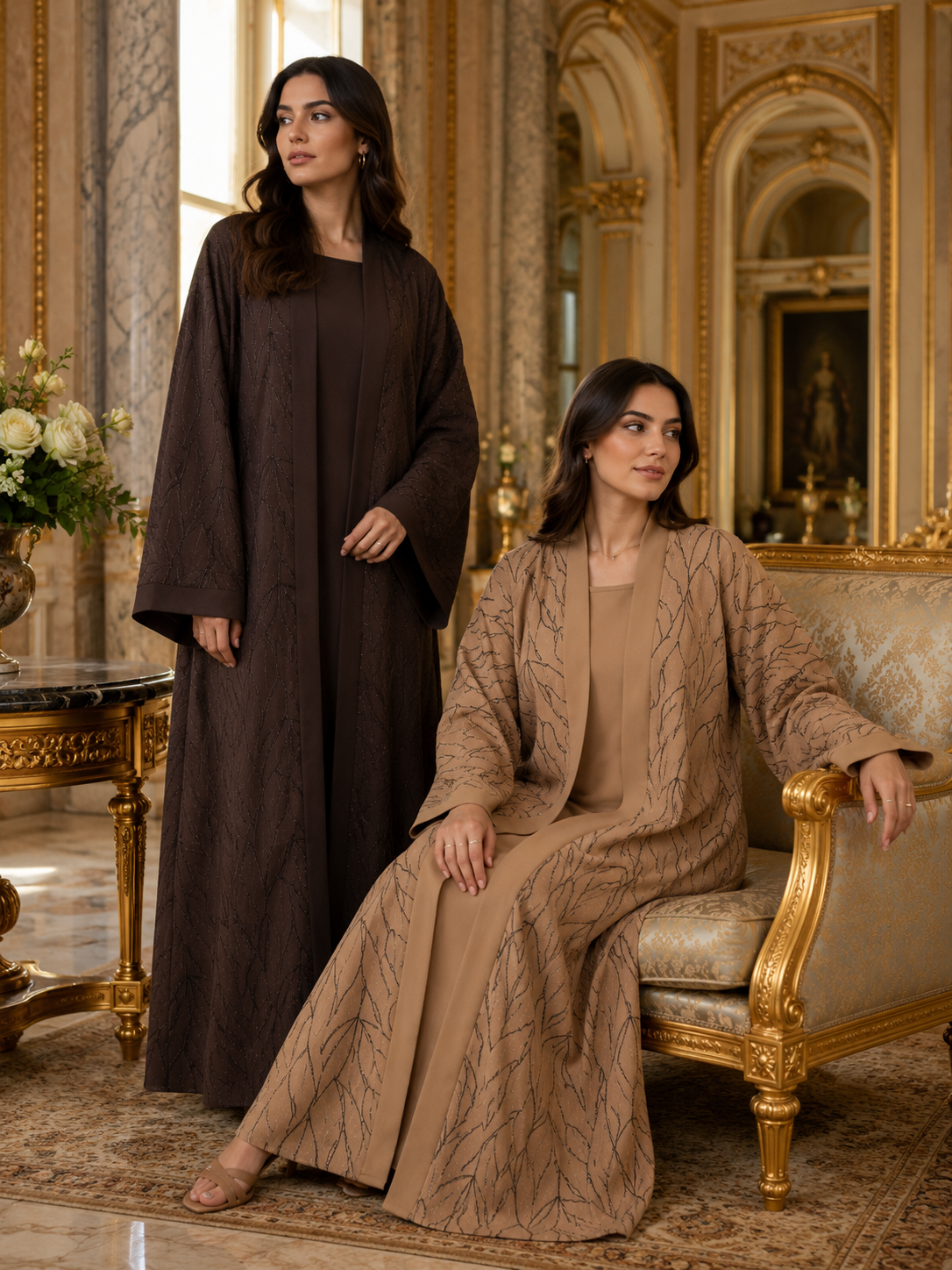 SOPHIA straight cut 4pc Abaya Set