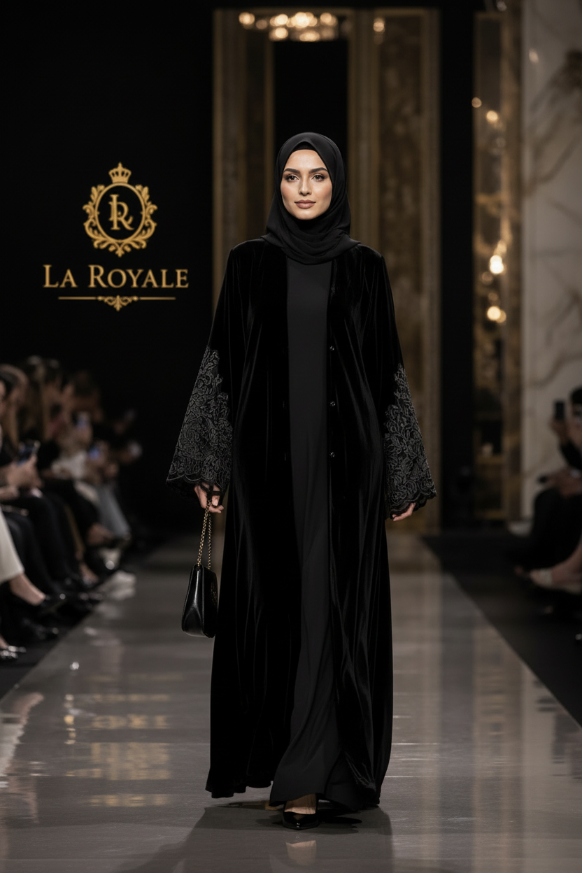 English lace Lux Noir Velvet 2pc