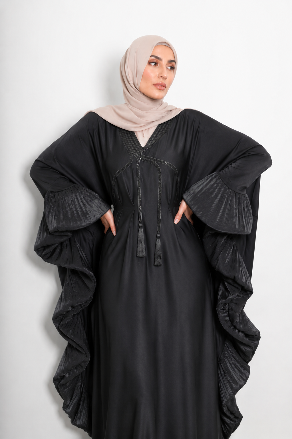 Maria Ruffle Abaya with Matching Scarf