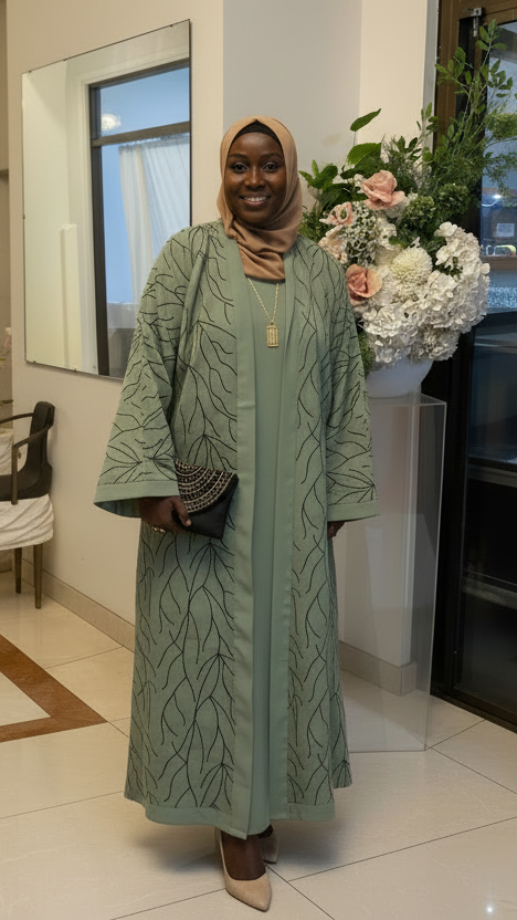 SOPHIA straight cut 4pc Abaya Set