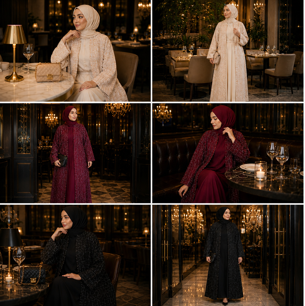 Tweed Abaya Set