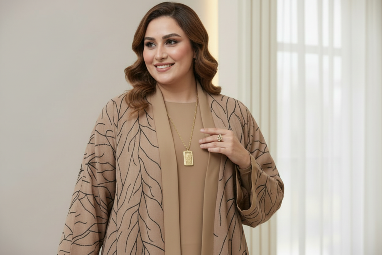 SOPHIA straight cut 4pc Abaya Set