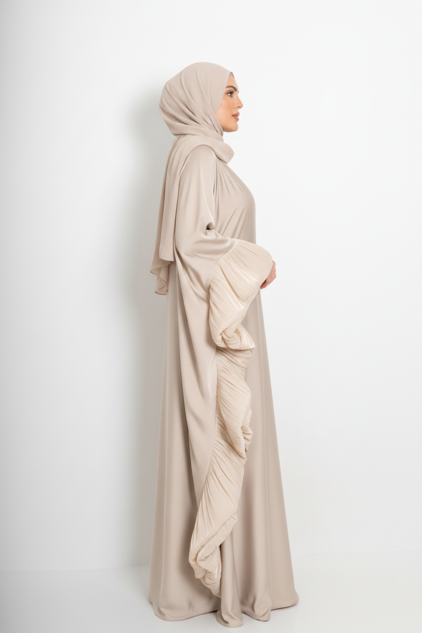Maria Ruffle Abaya with Matching Scarf