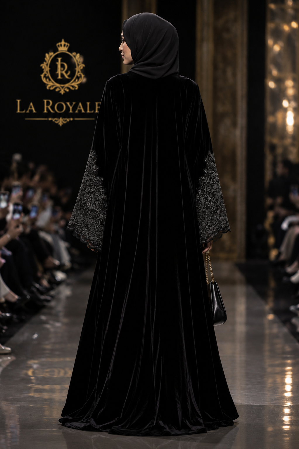 English lace Lux Noir Velvet 2pc