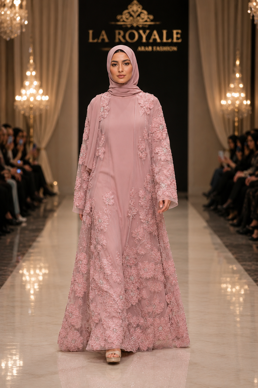 The Royale Blossom 3-Piece Abaya Set