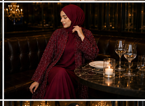 Tweed Abaya Set