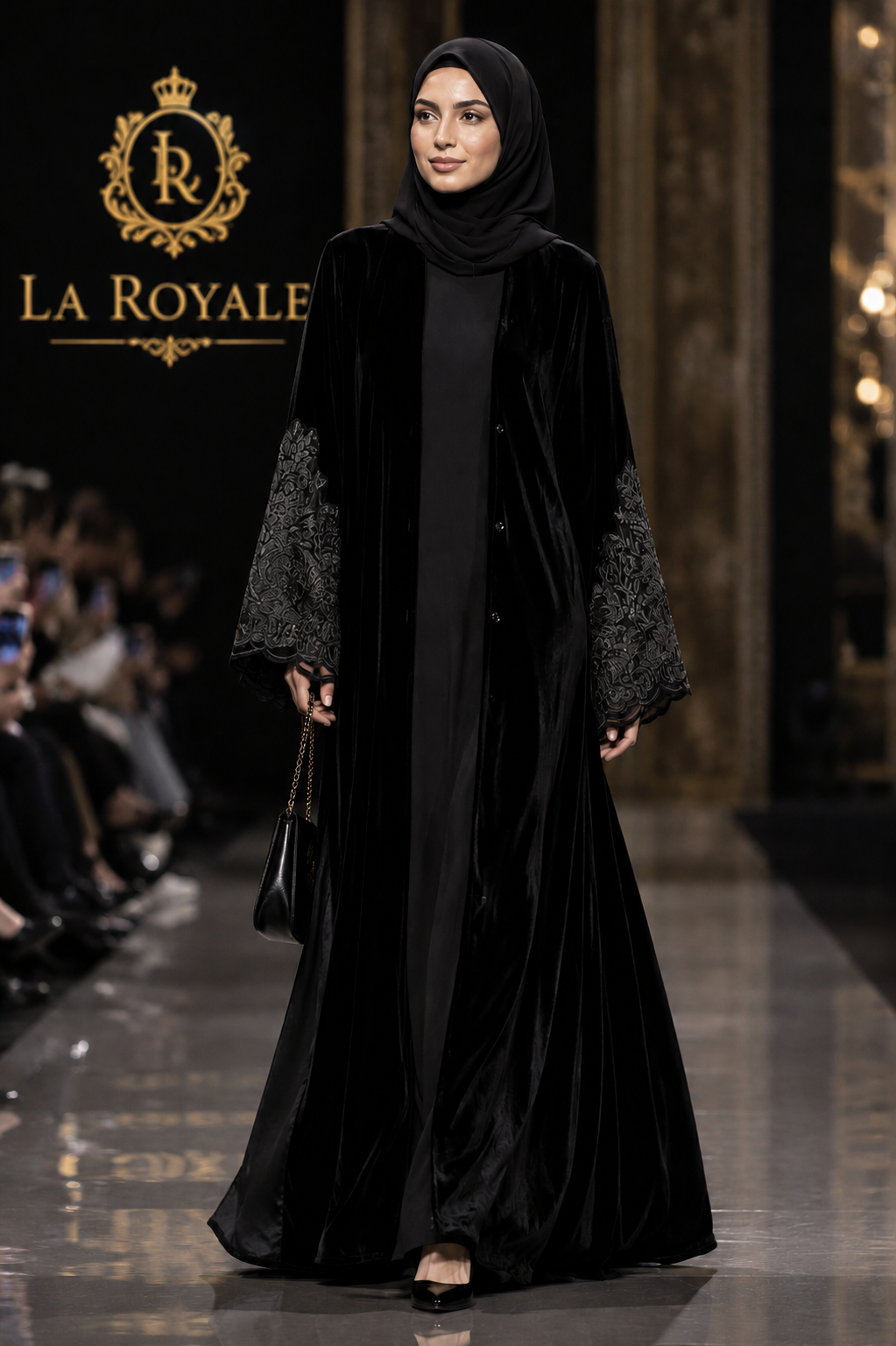 English lace Lux Noir Velvet 2pc