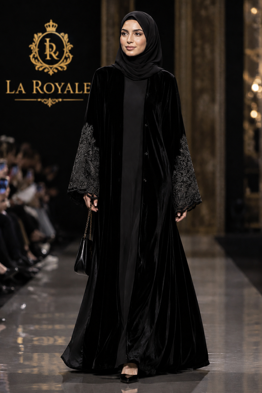 English lace Lux Noir Velvet 2pc