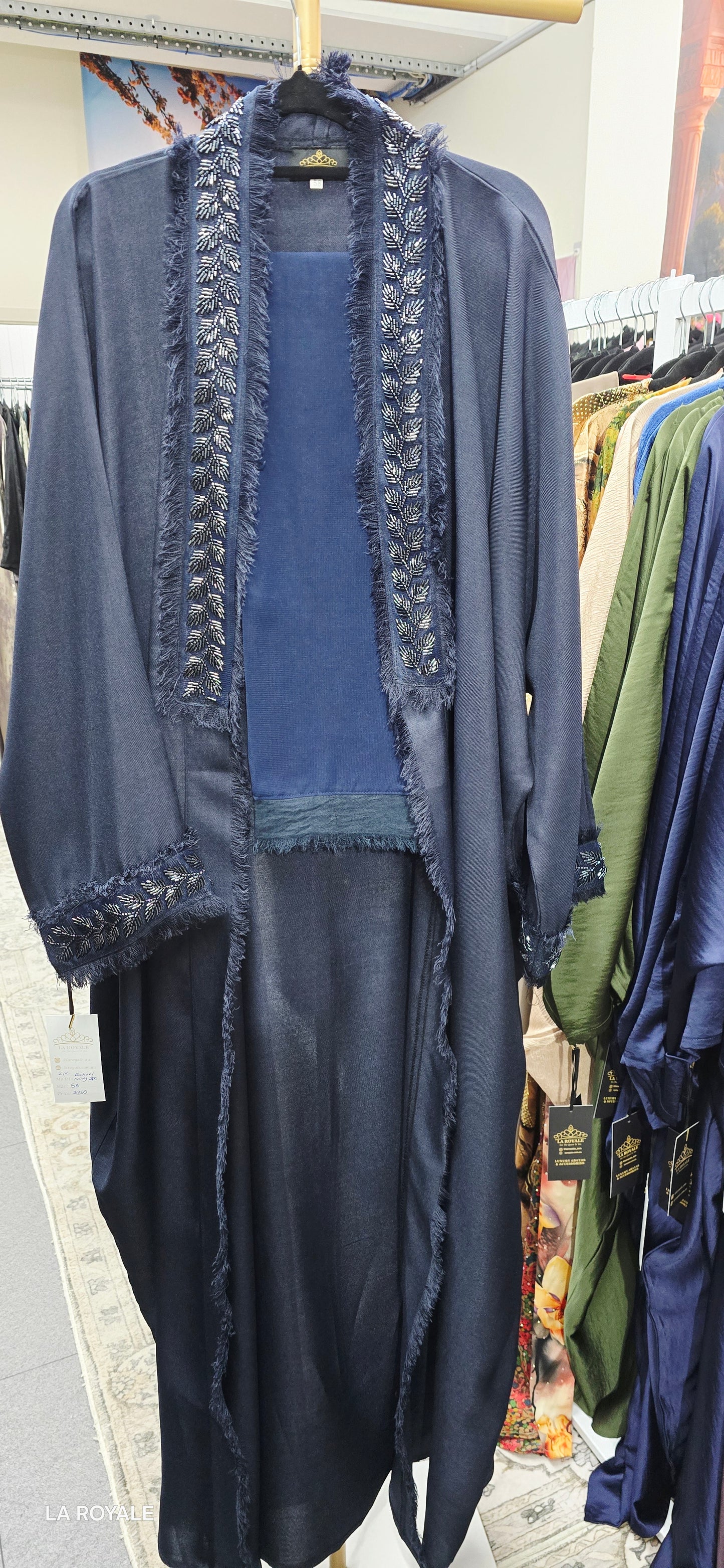 Raheel Deep Navy               2 Pc Abaya Set