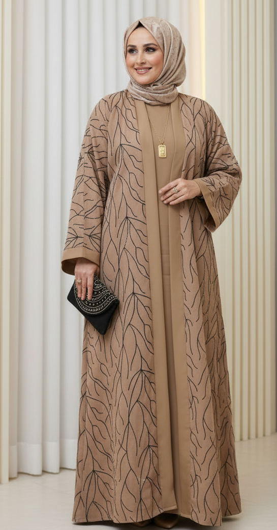 SOPHIA straight cut 4pc Abaya Set