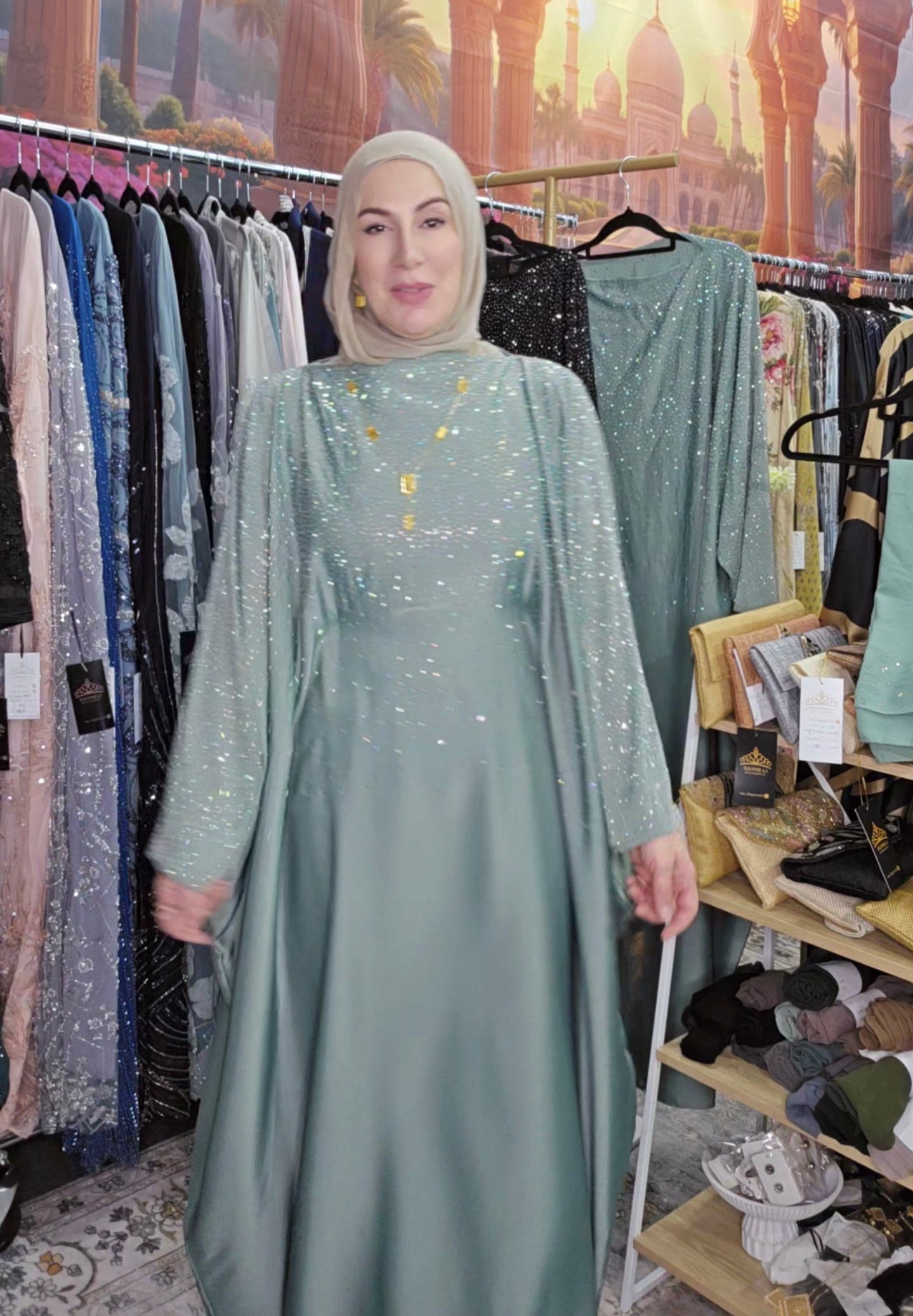 RHINESTONE BATWING (with internal belt)
